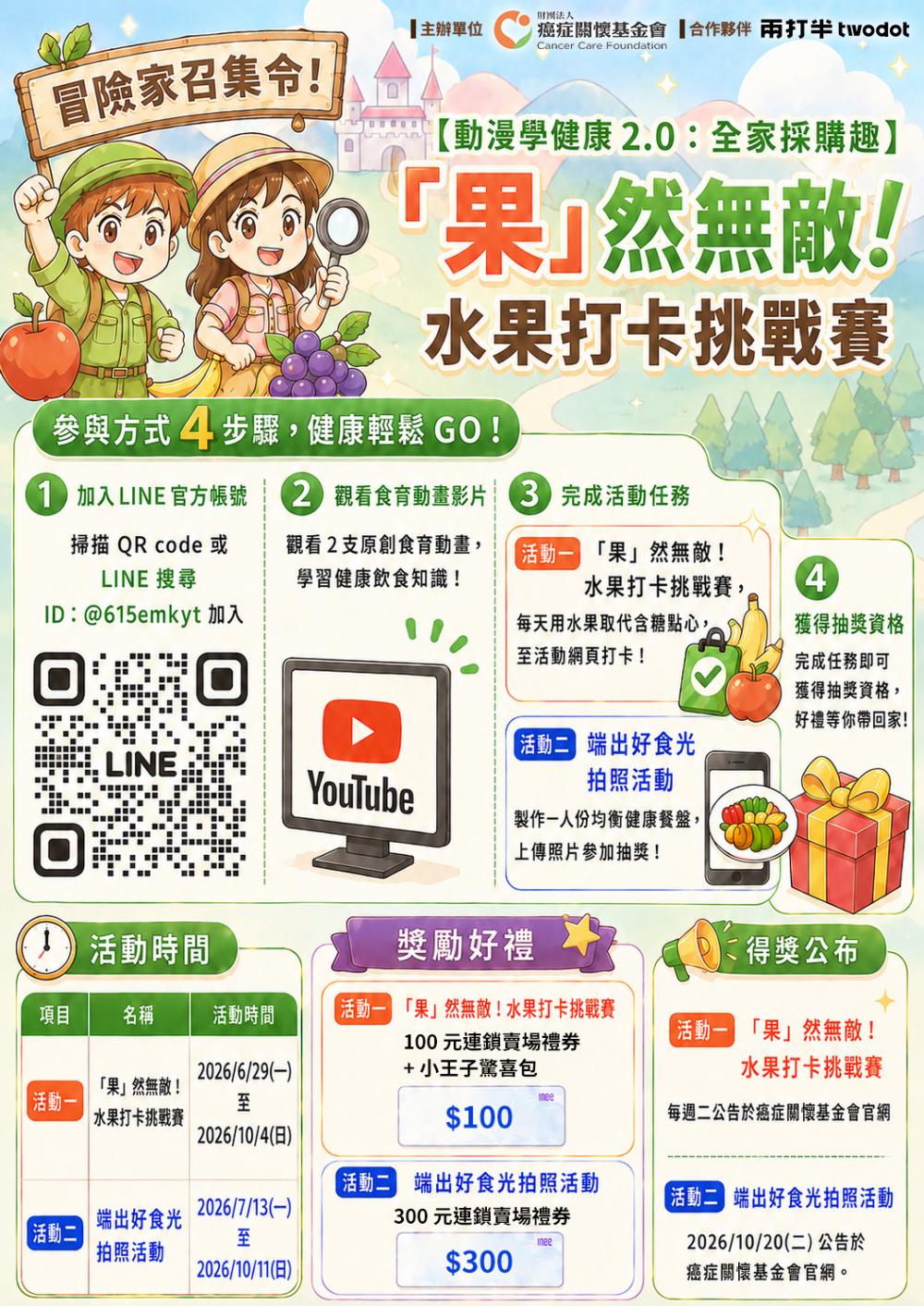 健康飲食活動宣導｜『果』然無敵！水果打卡挑戰賽 的代表圖片